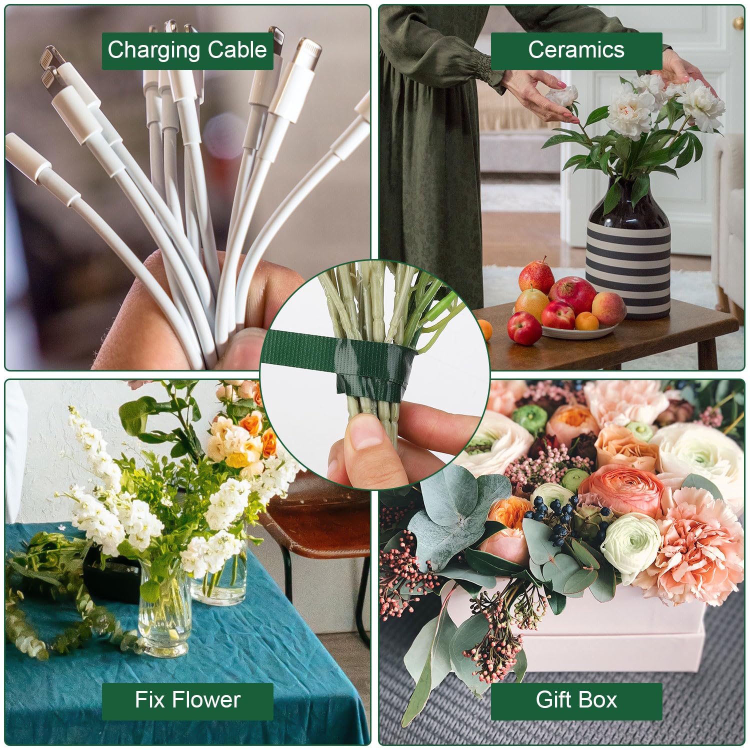 Ruban floral transparent vert  - Floral Tape Green avis et prix